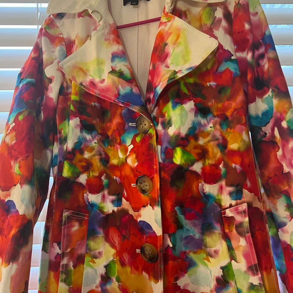 Etcetera multicolor trench coat. Size 4